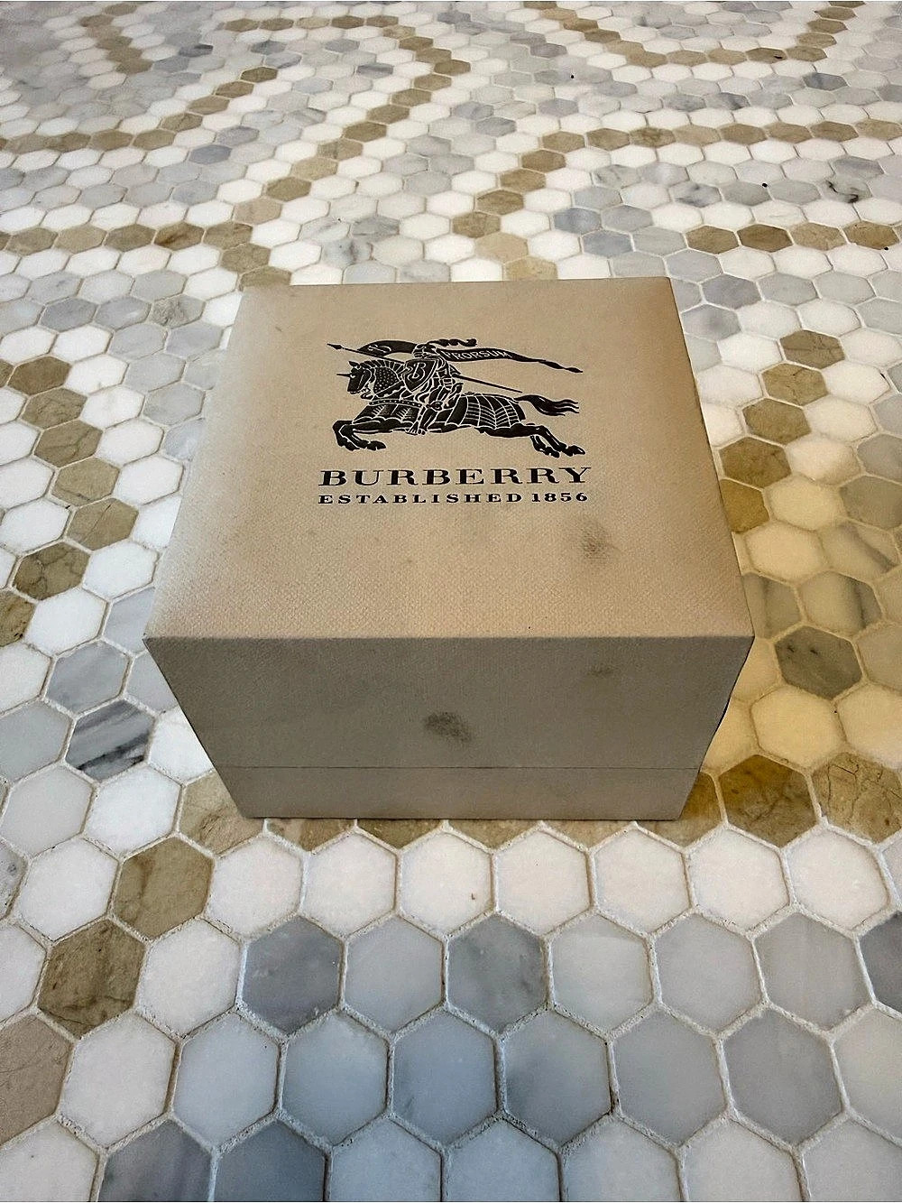 Burberry Black & Gold Watch with Box